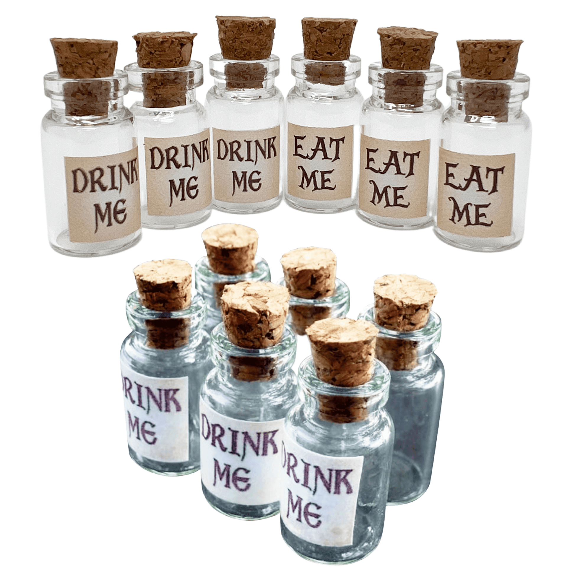 6pcs DIY art and craft Alice in Wonderland eat/drink me - drink me