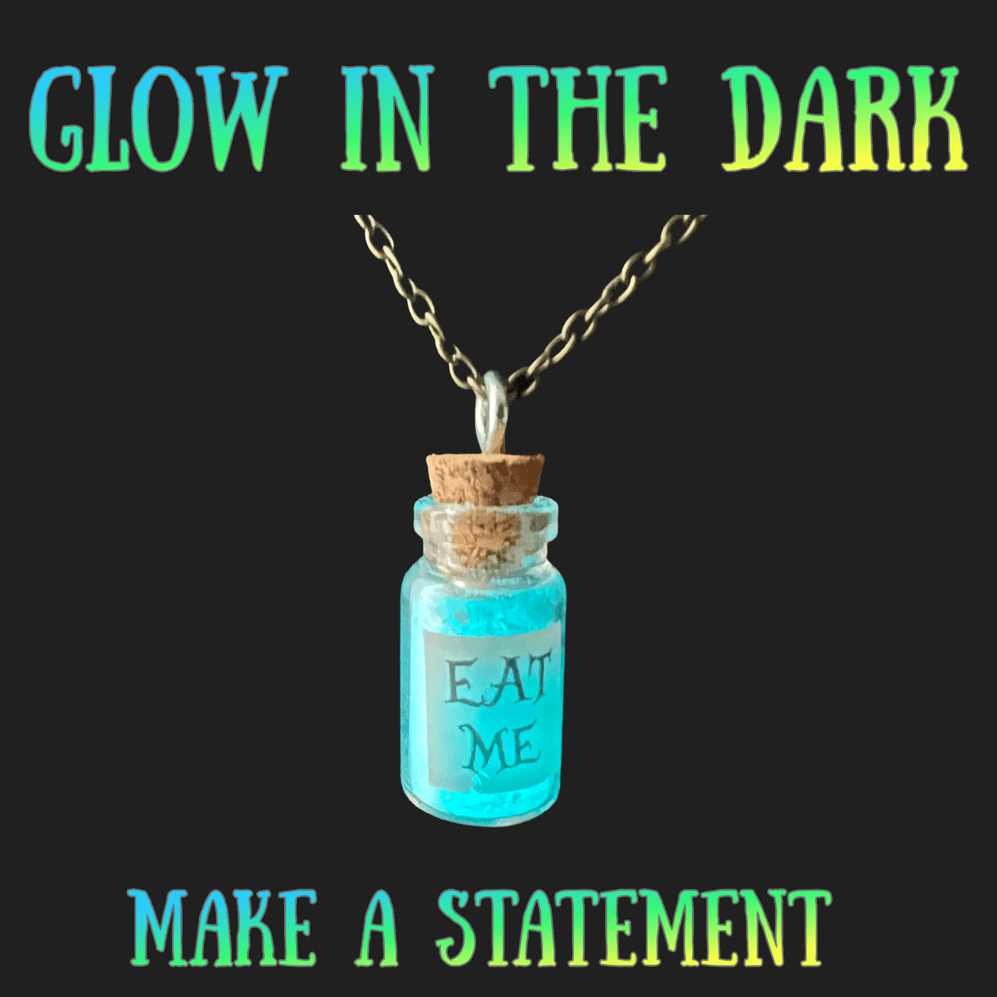 Alice in Wonderland eat me necklace - 