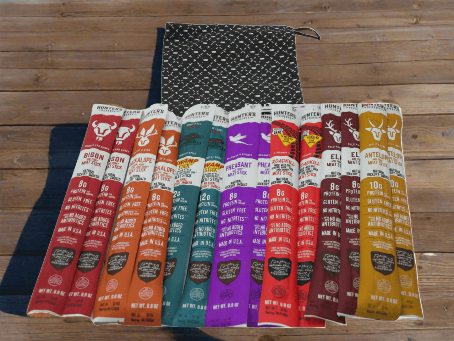 Exotic Meat Sticks Bag – 14 Wild Jerky Snacks | Gourmet Gift with Gamey Flavors - 