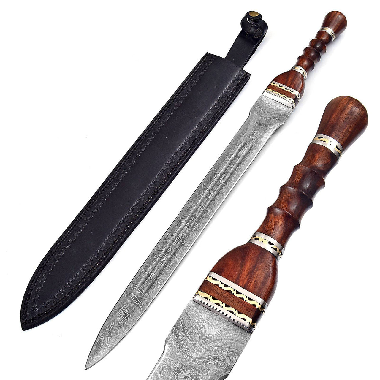 Exquisite Handmade Damascus Steel Roman Gladius Sword-0