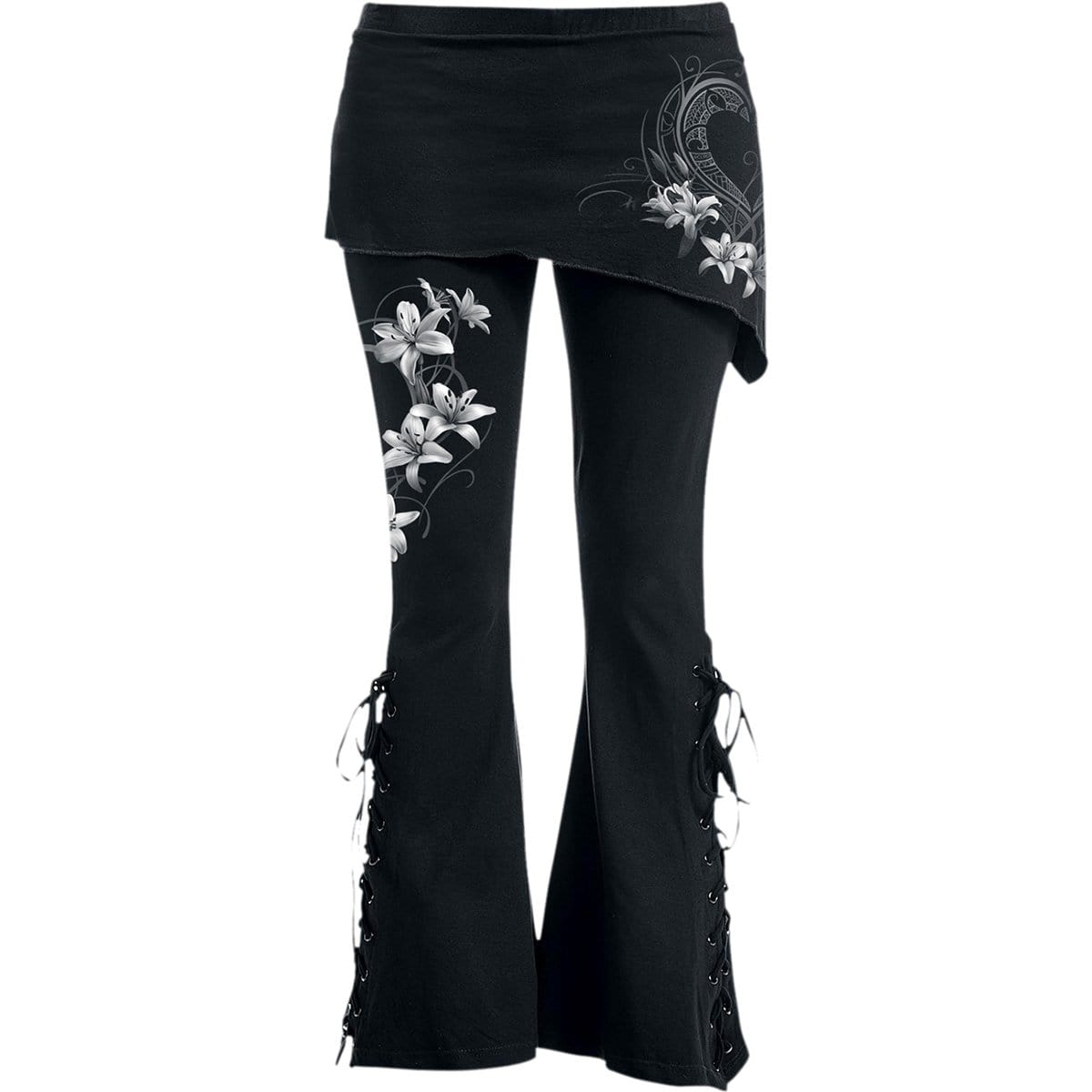 PURE OF HEART - 2in1 Boot-Cut Leggings with Micro Slant Skirt
