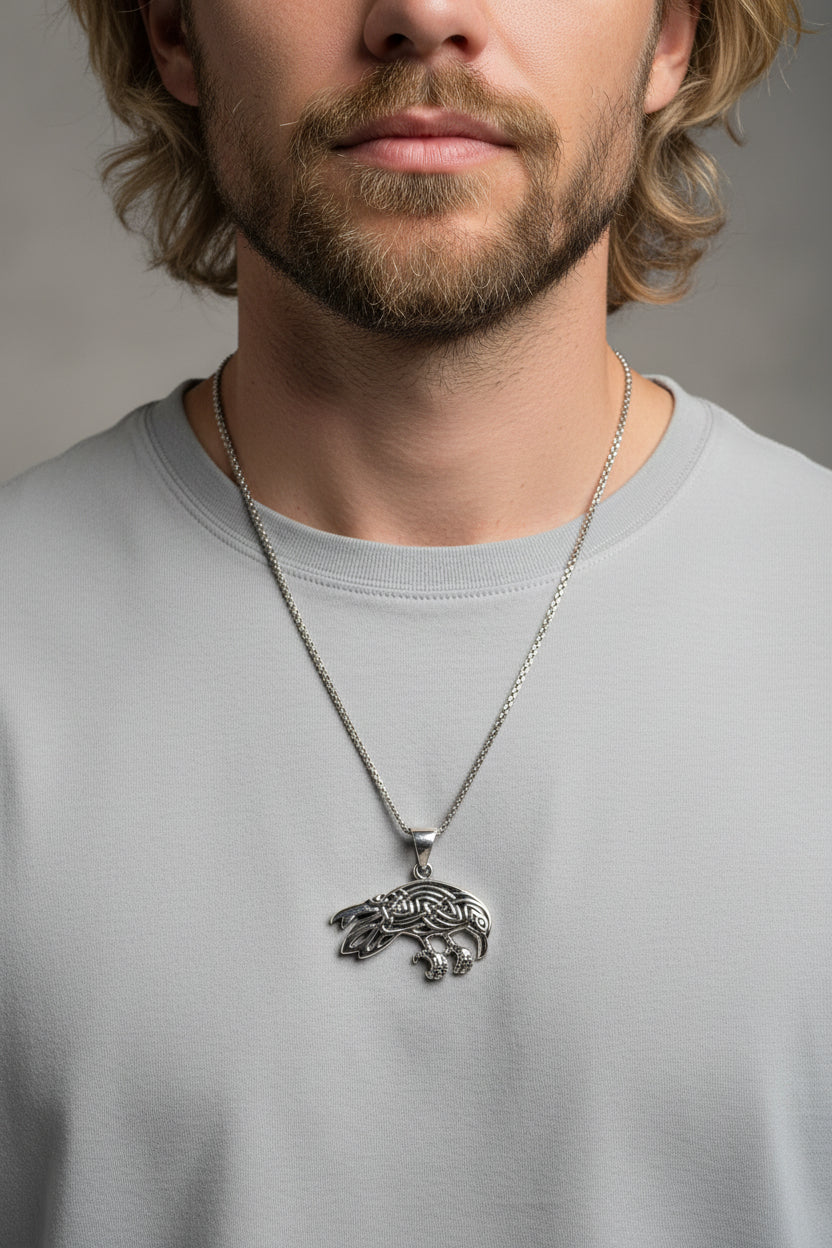 Oracle Celtic Raven Necklace