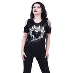 DOVES HEART - Cold Shoulder Goth Bottom Top