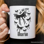 Bat Shit Crazy Coquette Bats Personalized Mug, Funny Halloween Gift with Custom Name - White / Customized