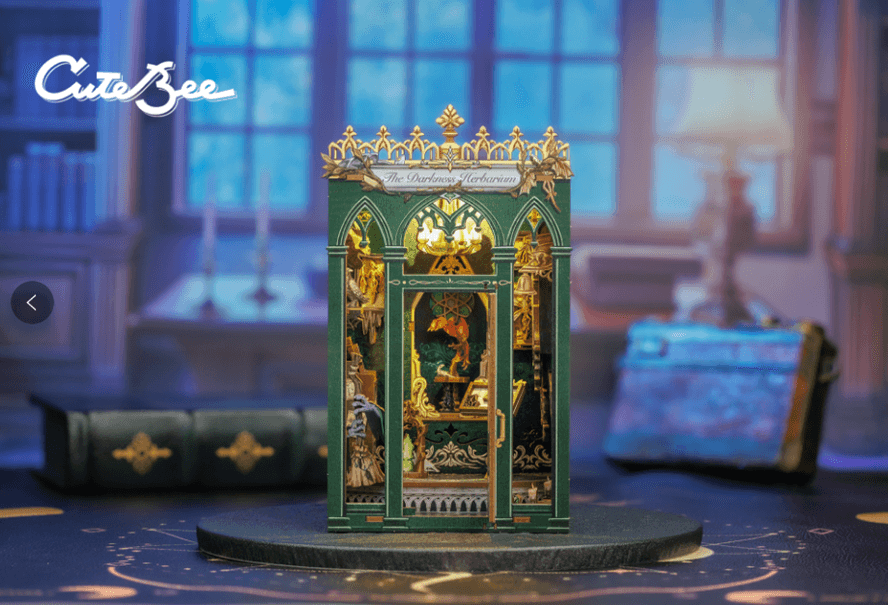 The Darkness Herbarium Dollhouse Kit - Miniature Wizardi Roombox Book Nook Kit Kit - 