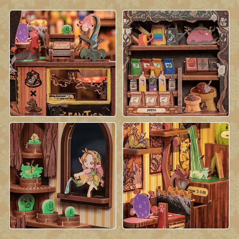 Fantasy Dollhouse Book Nook Kit - Miniature Wizardi Roombox Kit - 