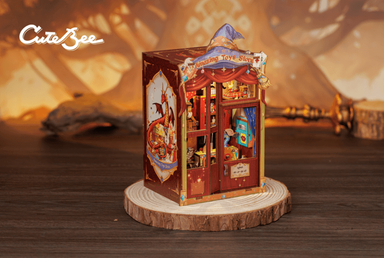 Amazing Toys Store Dollhouse Book Nook Kit - Miniature Wizardi Roombox Kit - 