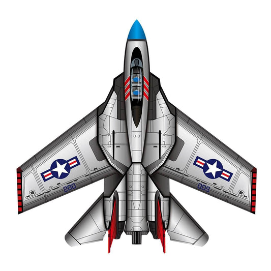 SuperSized Fighter Jet Nylon Kite w/ 3D Cockpit, 57 Inches Wide - 