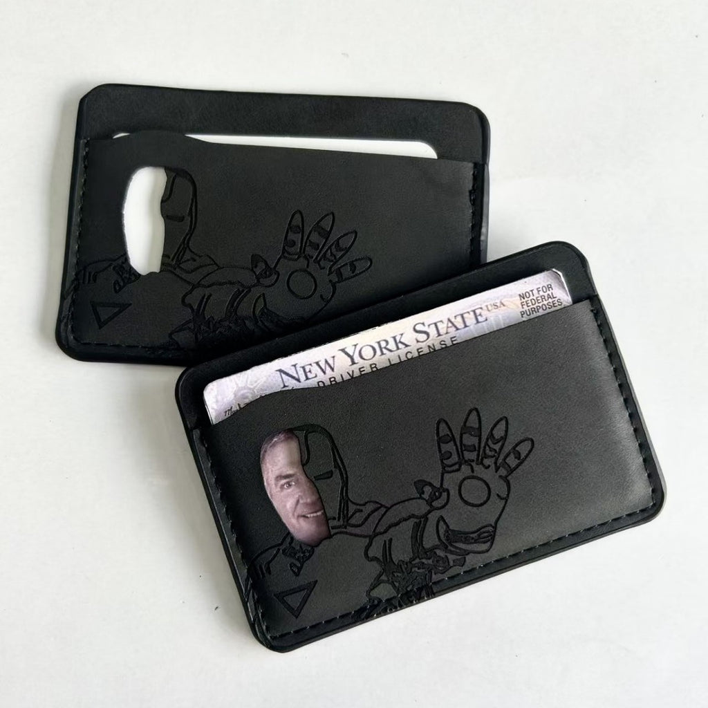 Men's Wallet Card Holder Multi-Card Slot Cross-border Hero Team Iron Man ID Character Cutout Compact Style