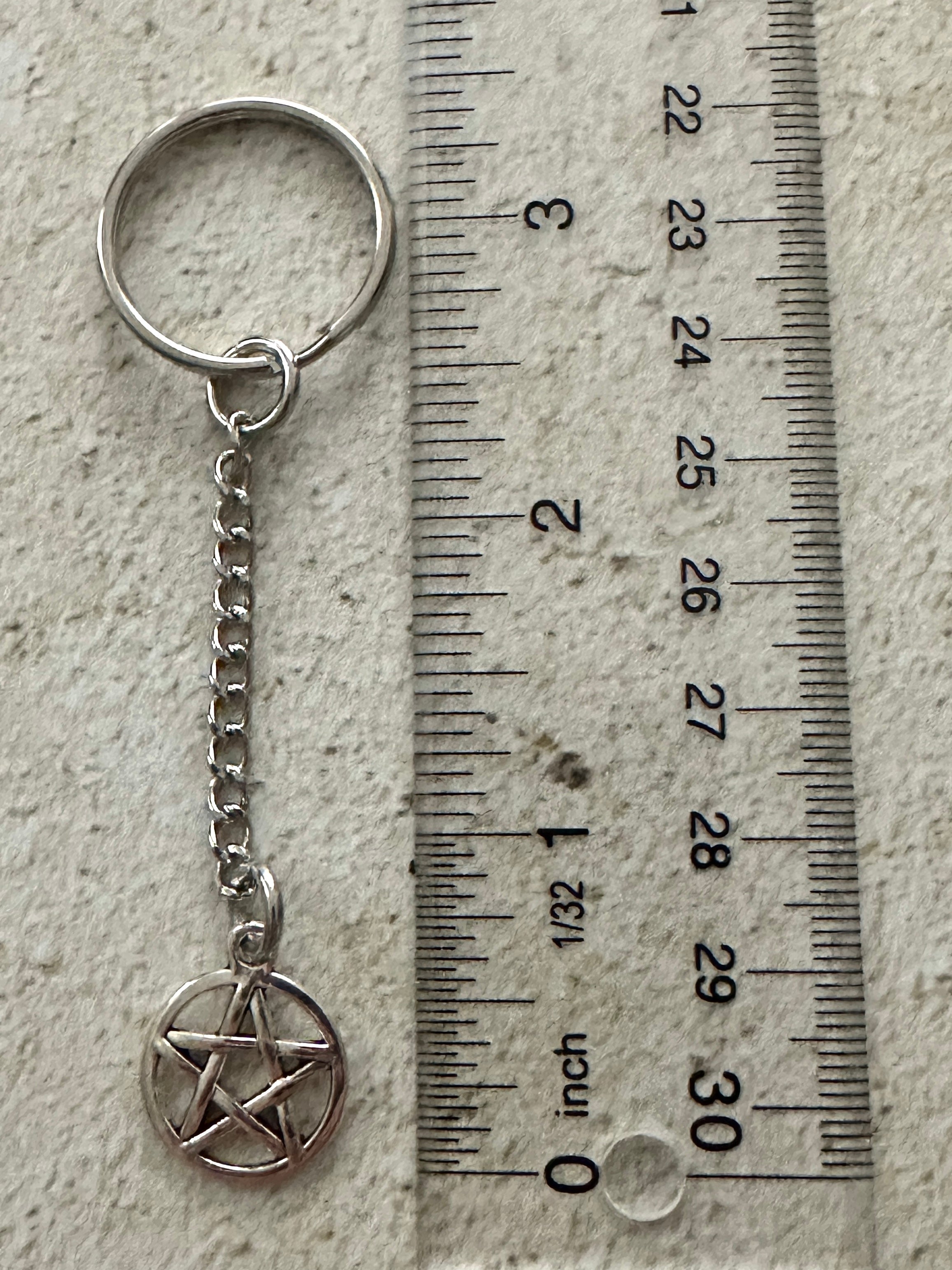 Witchy Pentacle Zipper Pull Bag Charm Keychain