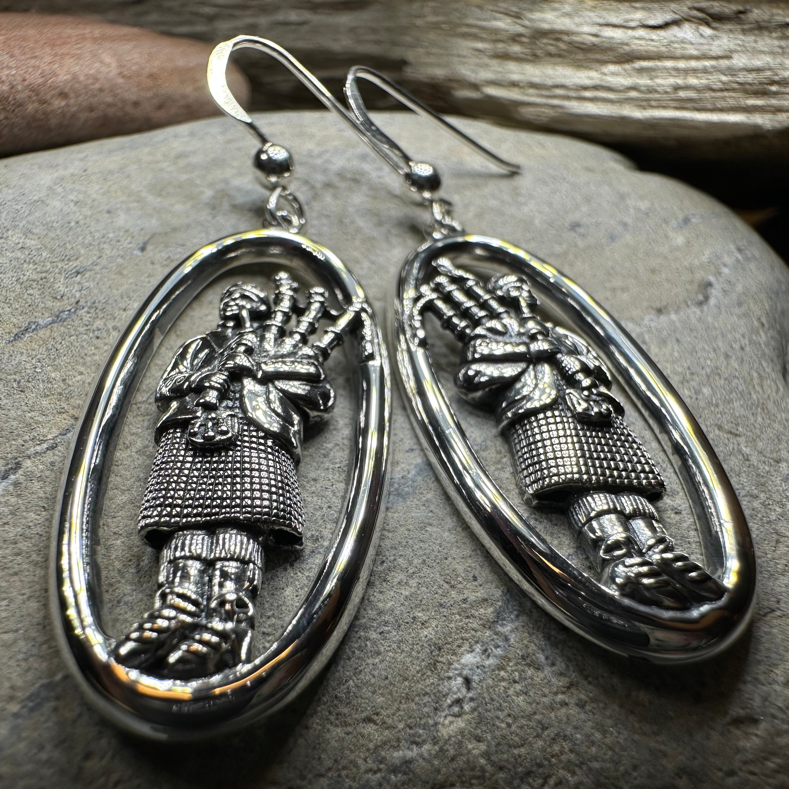 Tartan Bagpiper Earrings