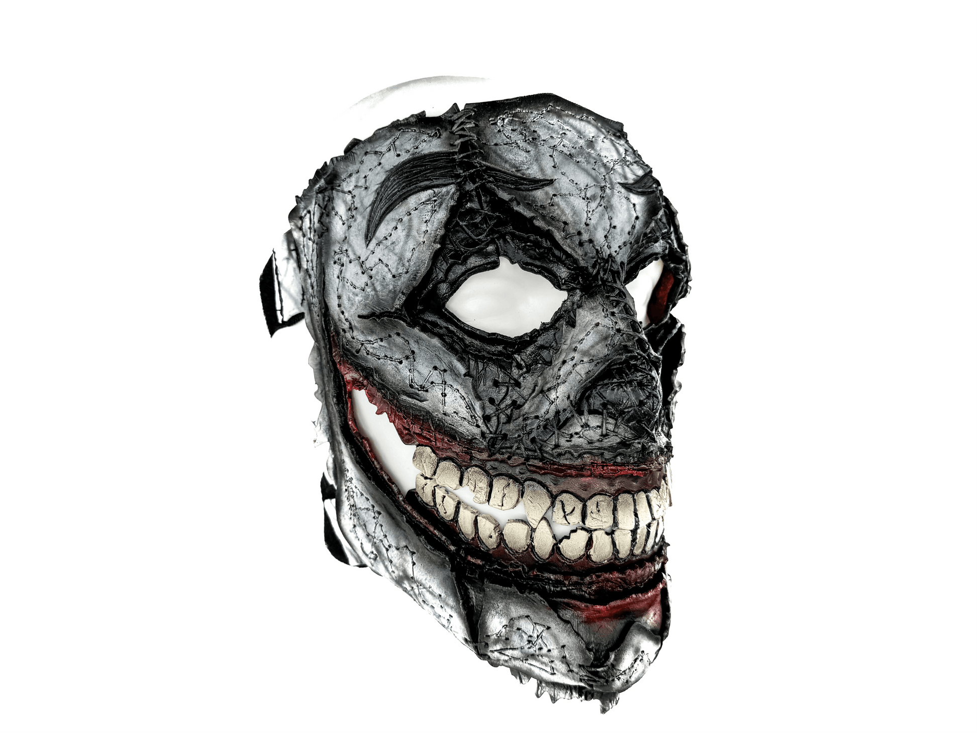 Genuine Leather Mask - GigaMyme Clown - Handmade Mime Full Face Cover for Halloween, Performance or Cosplay Costume - 