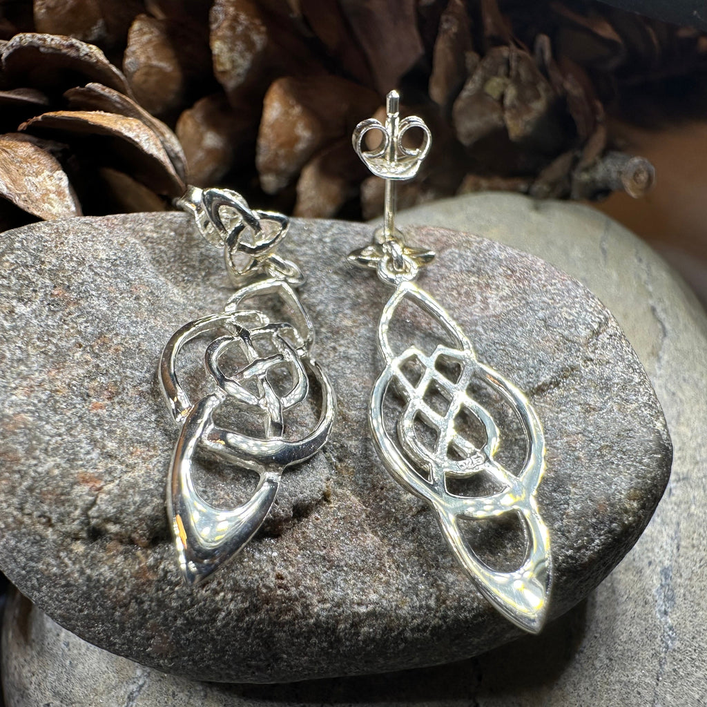 Celtic Knot Moon Earrings