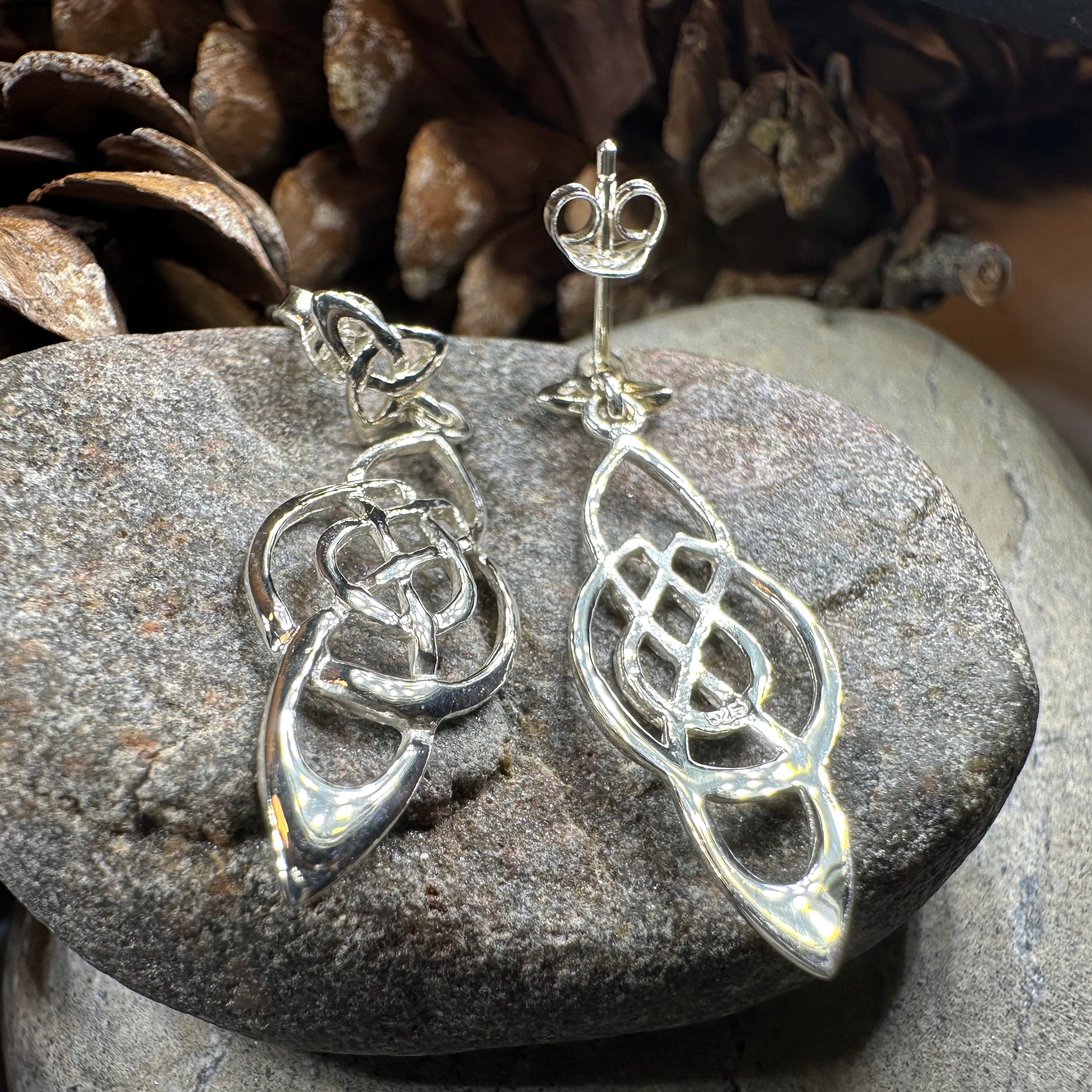 Celtic Knot Moon Earrings