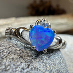 Erline Claddagh Blue Opal Ring