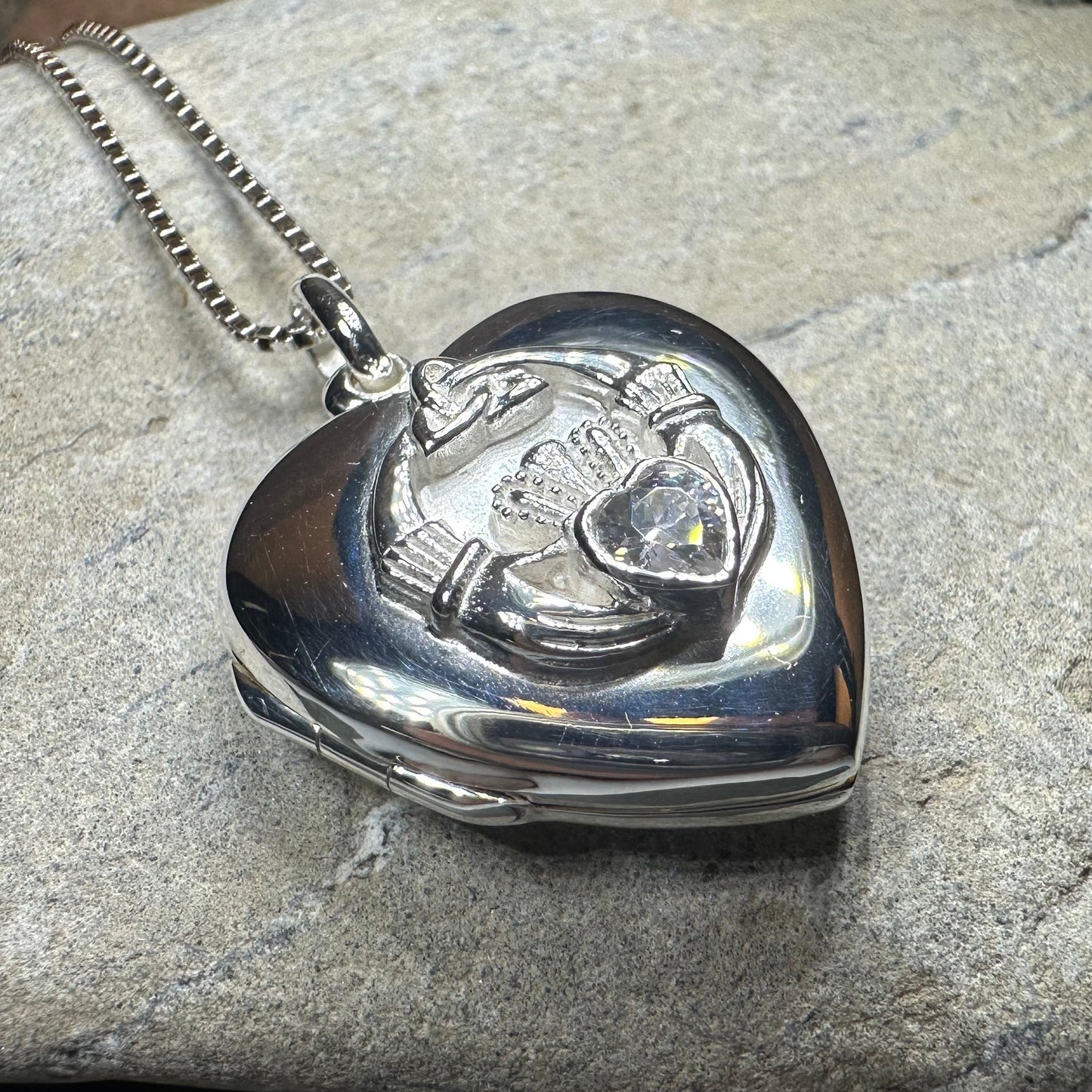 Aoife Claddagh Locket Necklace
