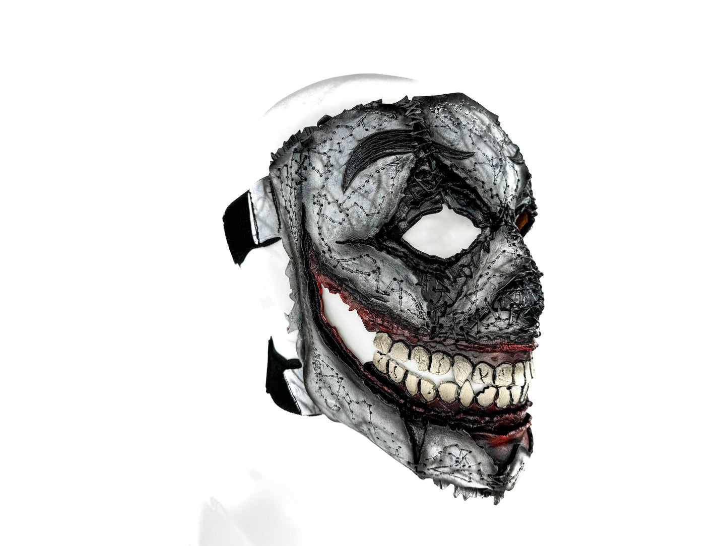 Genuine Leather Mask - GigaMyme Clown - Handmade Mime Full Face Cover for Halloween, Performance or Cosplay Costume - 