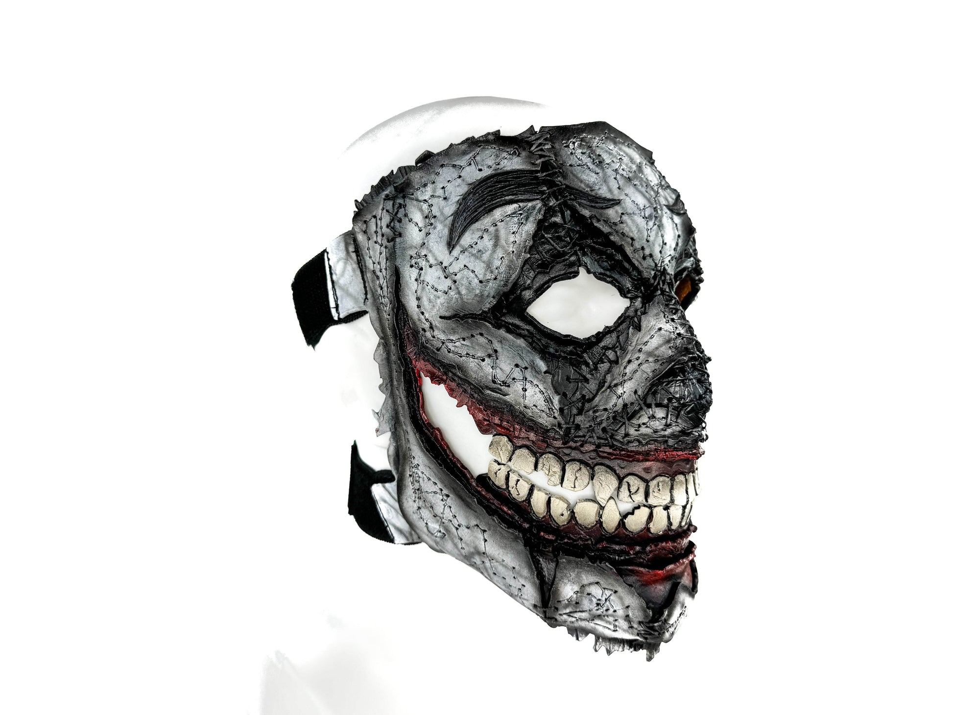 Genuine Leather Mask - GigaMyme Clown - Handmade Mime Full Face Cover for Halloween, Performance or Cosplay Costume - 