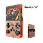 R36S Portable Handheld Retro Arcade Joystick All-in-One Open-Source Gaming Console - Transparent Orange / 64G