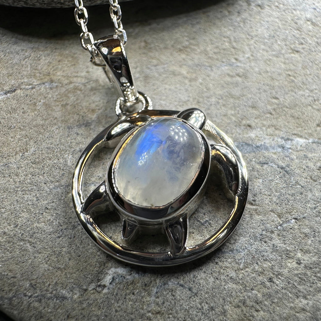 Moonstone Turtle Necklace