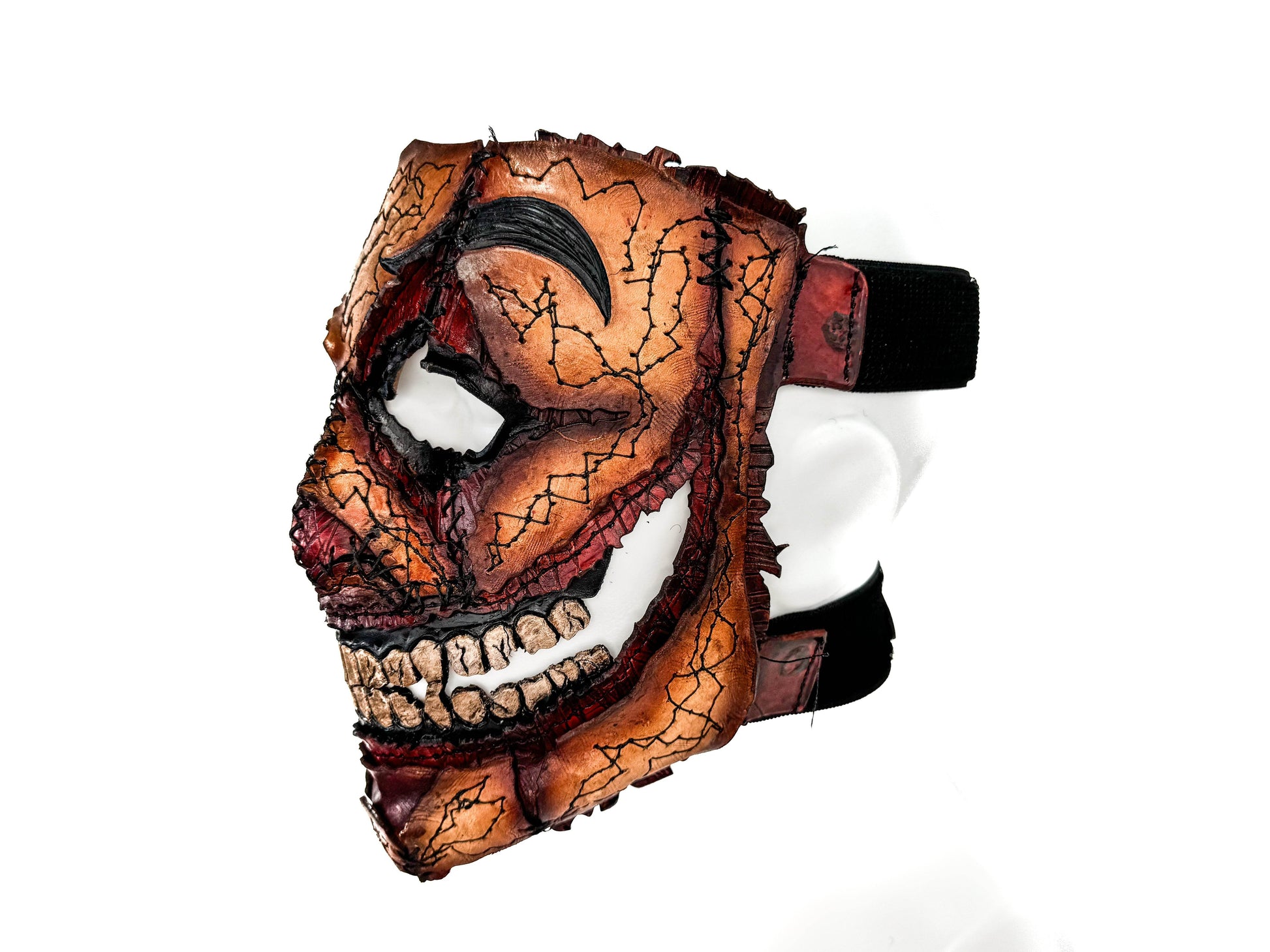 Genuine Leather Mask - GigaMyme Fleshy Edition - Handmade Mime Full Face Cover for Halloween, Performance or Cosplay Costume - 