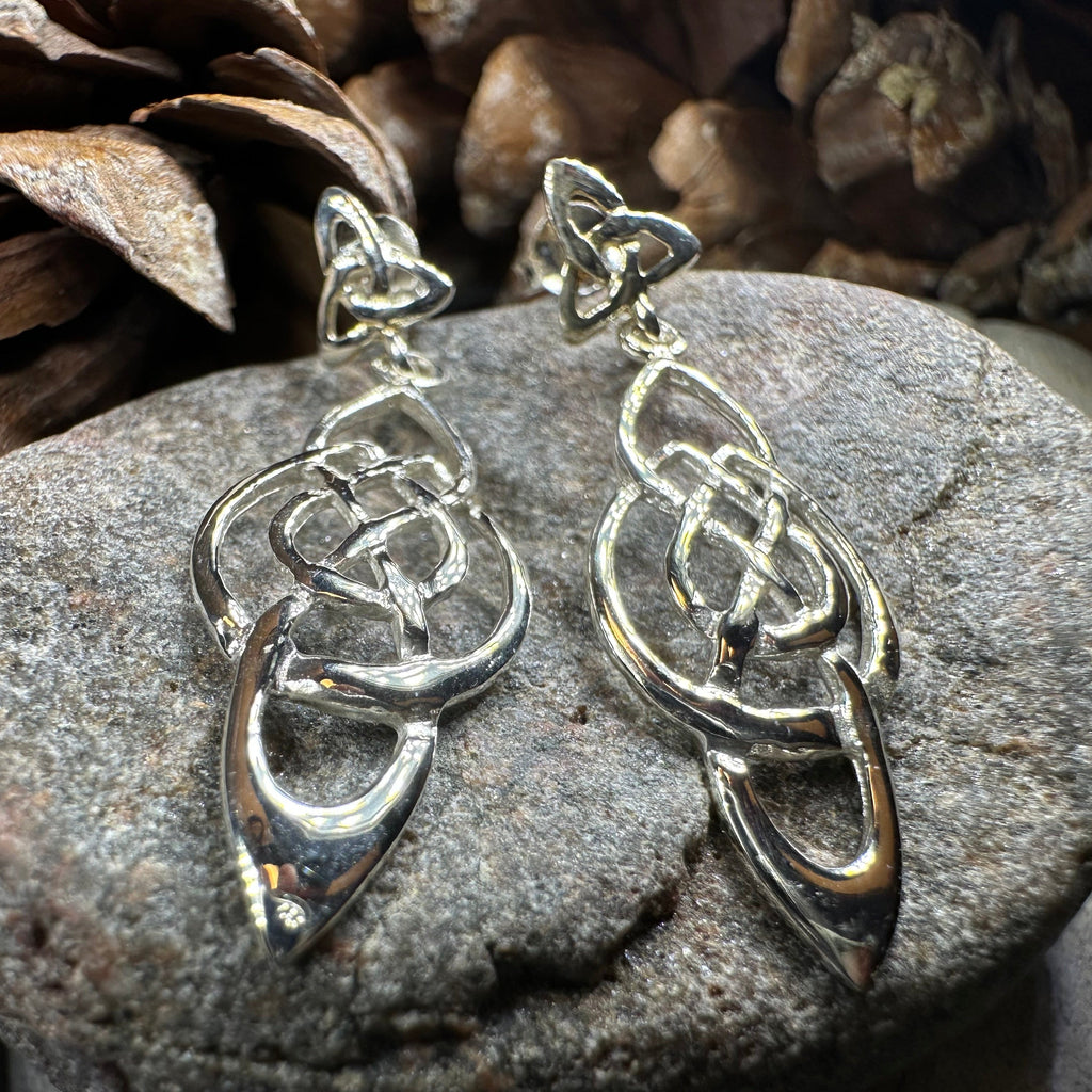 Celtic Knot Moon Earrings