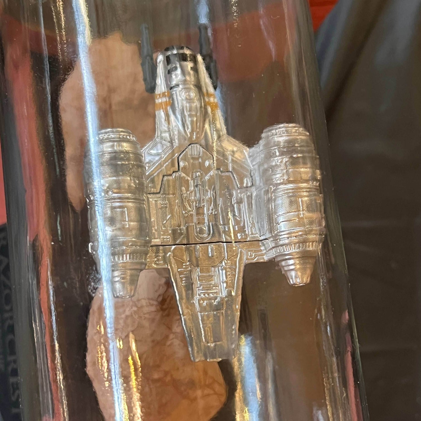 Star Wars Razor Crest in a Wine Bottle - With Stand