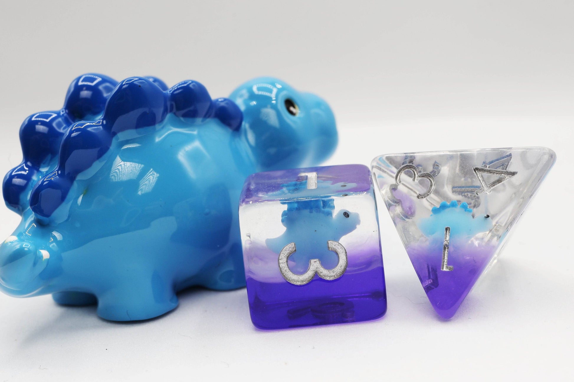 Blue Stegosaurus RPG Dice Set - 