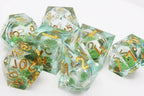 Sharp-Edged Liquid Core RPG Dice Set - Mint Green