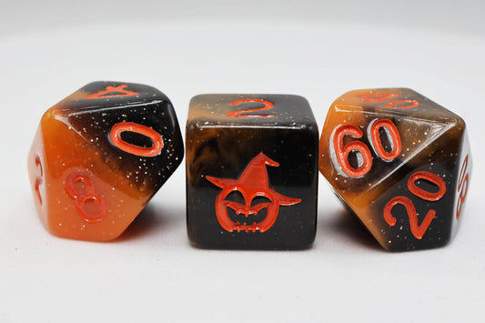 Halloween Pumpkin RPG Dice Set - 
