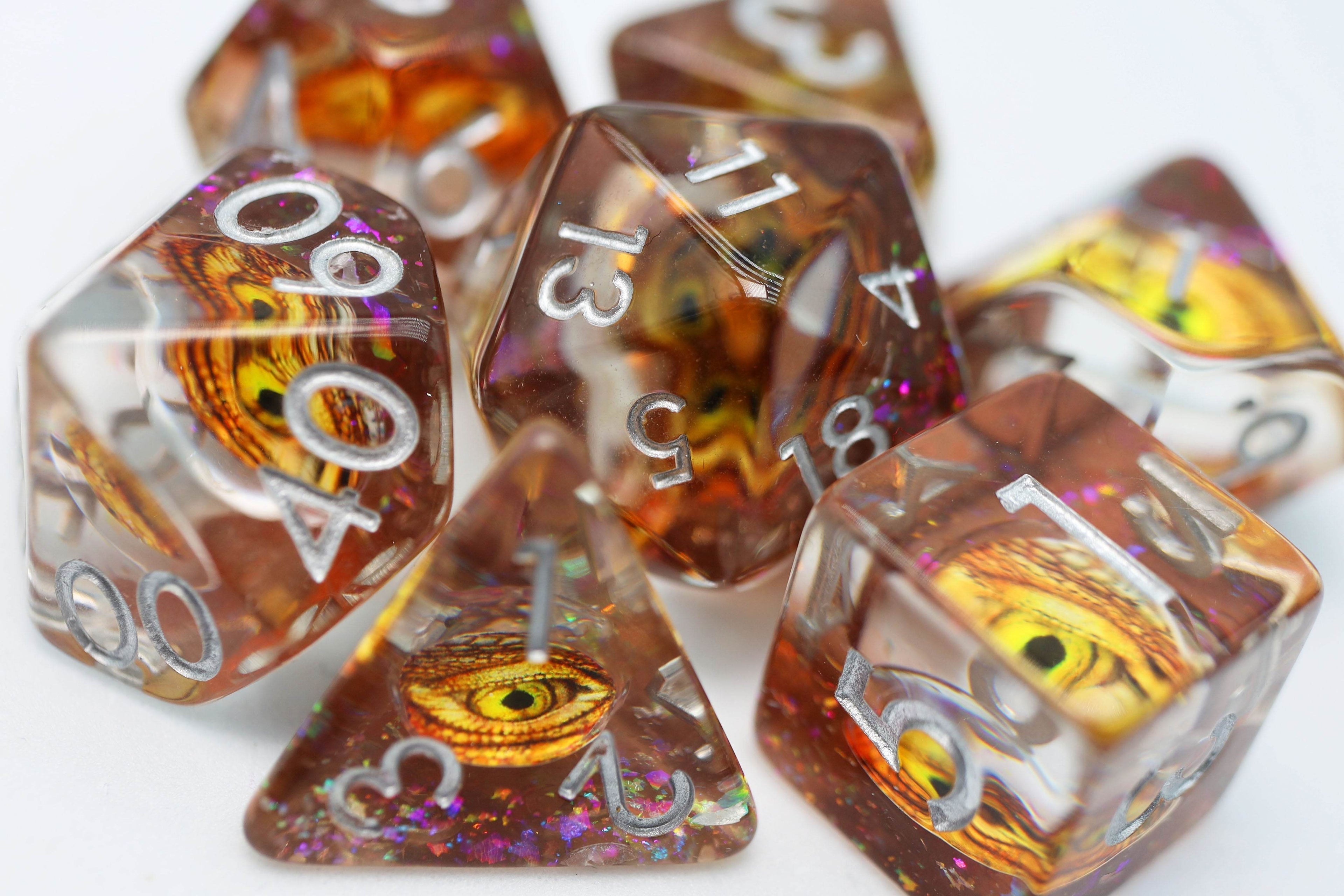 Golden Dragon Eye RPG Dice Set - 