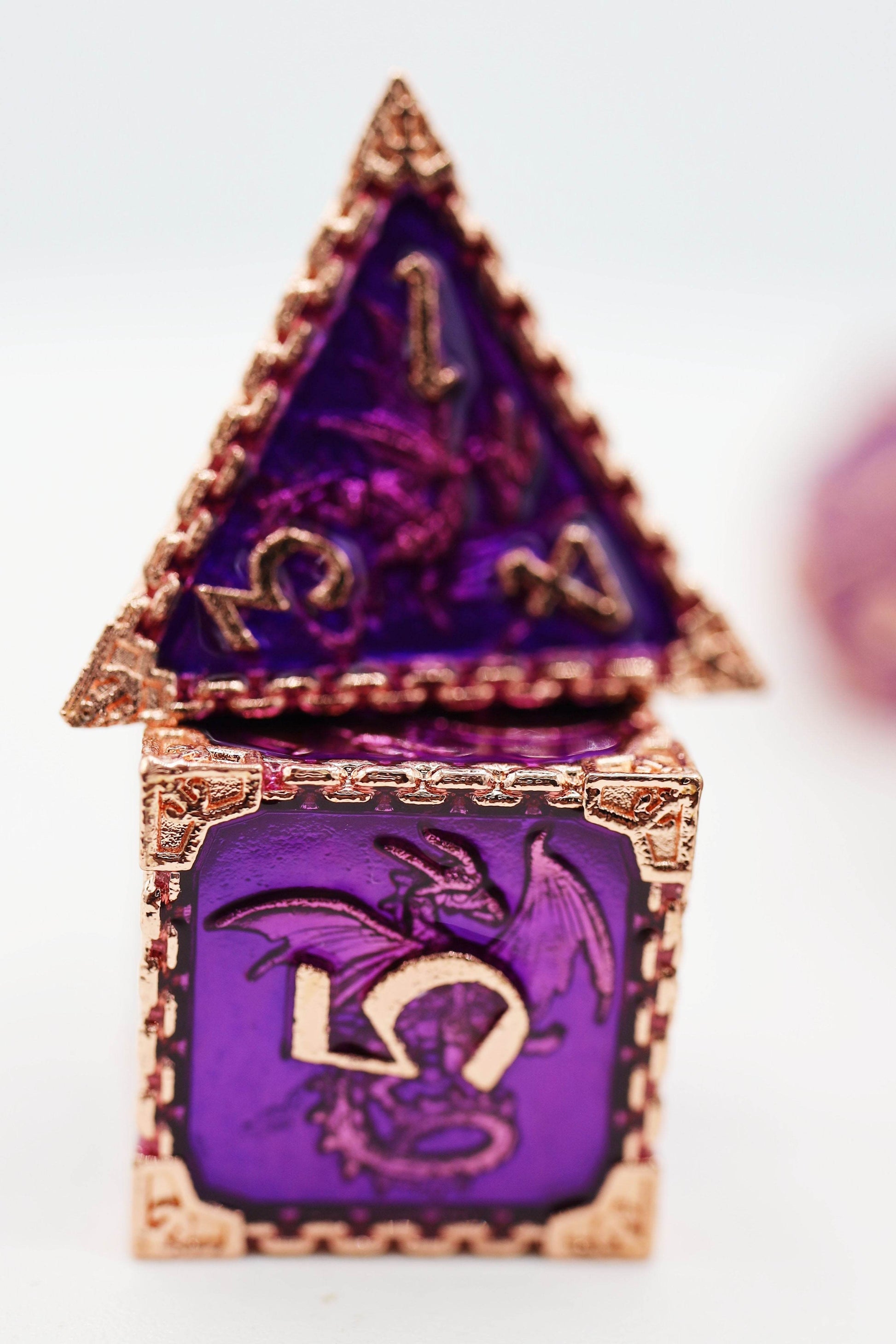 Chained Dragon: Royal with Copper - Metal RPG Dice Set - 