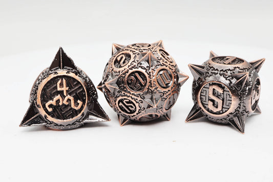 Meteor Storm: Copper Asteroid - Metal RPG Dice Set - 