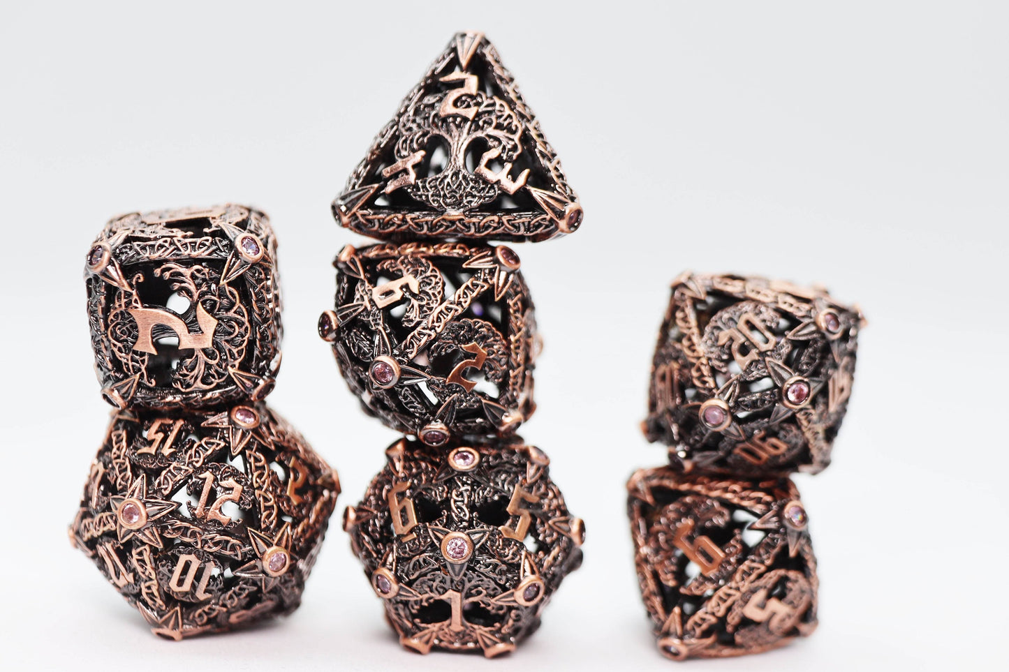 Trees of Virtue: Tree of Tolerance - Hollow Metal RPG Dice Set - 