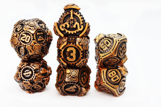 Airship Gears: The Rustbucket - Metal RPG Dice Set - 