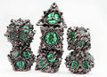 Floral Starburst: Midnight Forest - Metal RPG Dice Set - 