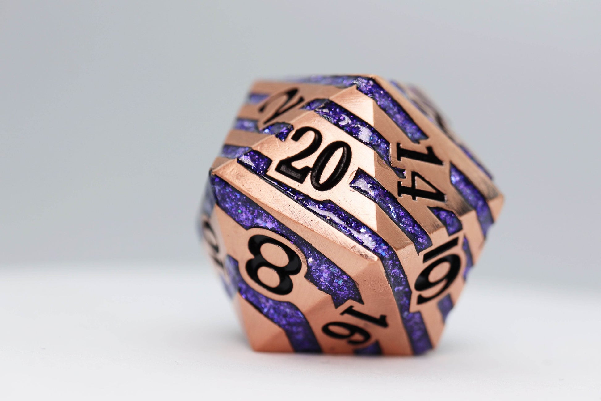 35mm Metal D20 - Copper with Purple Mica - 
