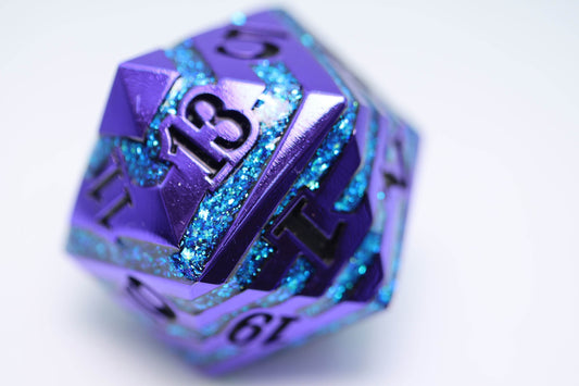 35mm Metal D20 - Purple with Blue Mica - 