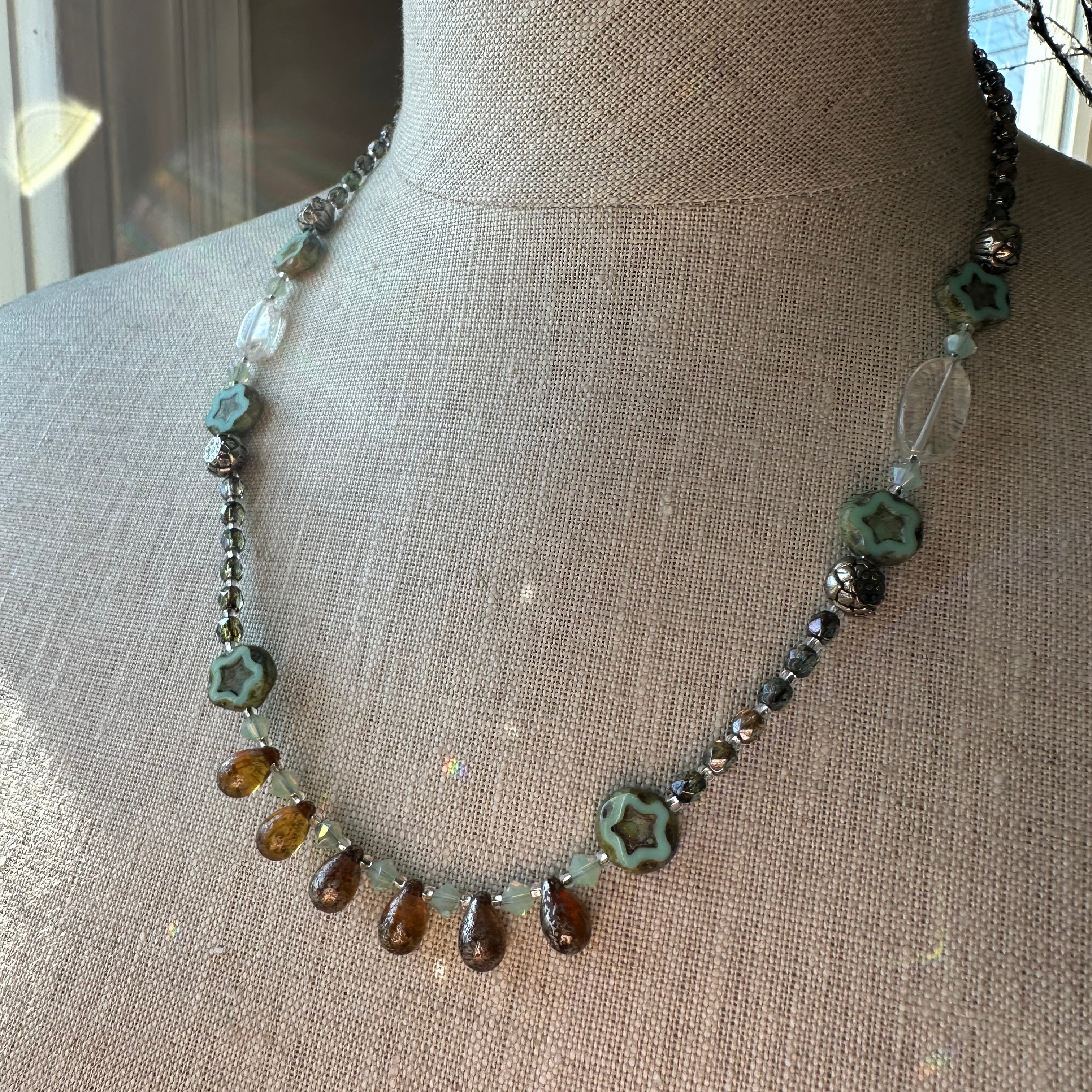 Golden Lotus Crystal Necklace