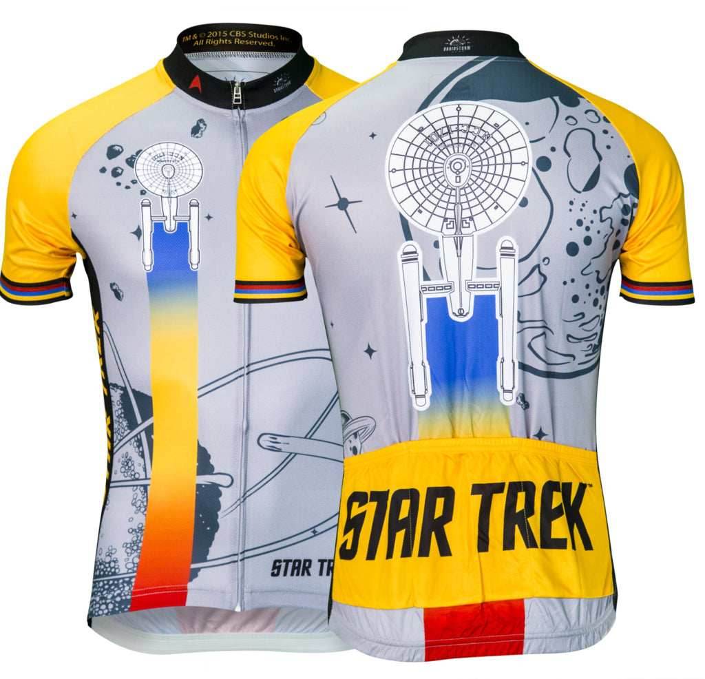 Star Trek Final Frontier Men's Cycling Jersey (S, M, L, XL, 2XL, 3XL) - Silver/Gold / Small