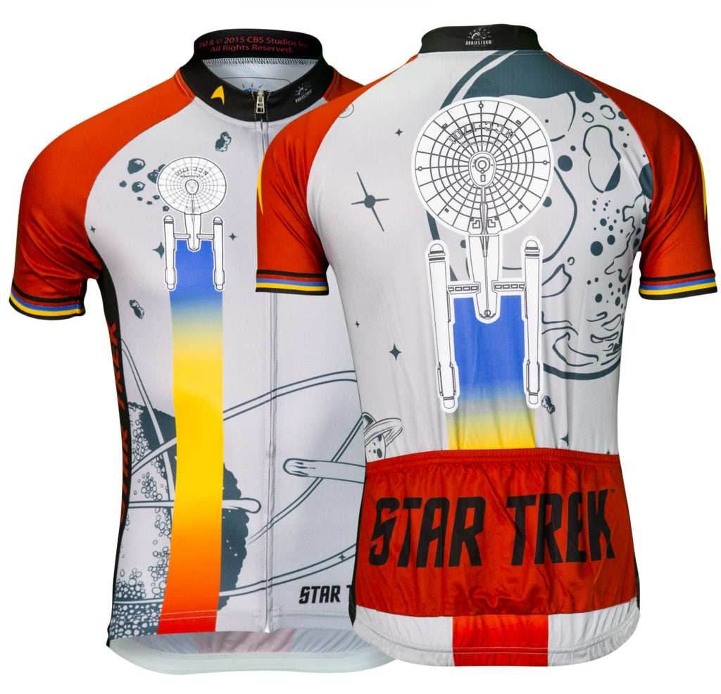 Star Trek Final Frontier Men's Cycling Jersey (S, M, L, XL, 2XL, 3XL) - Silver/Red / Small
