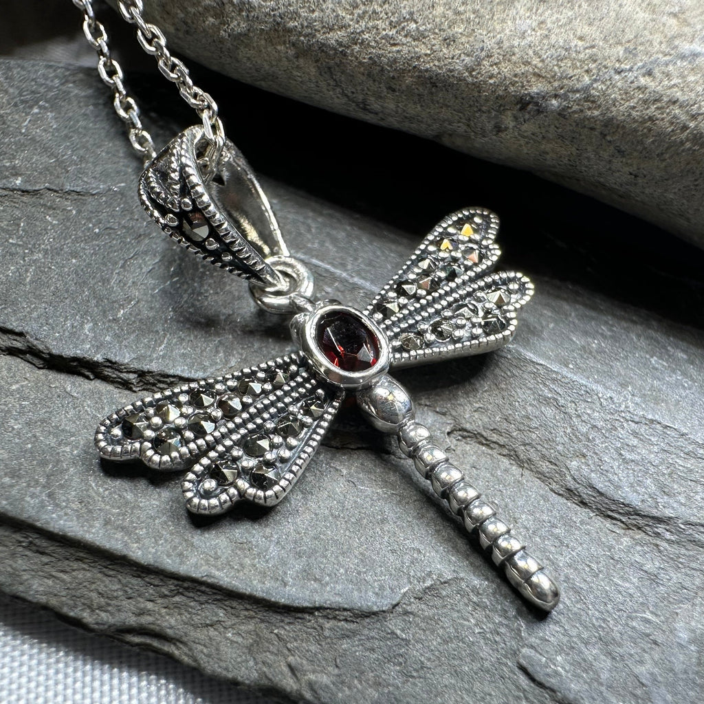 Triple Spiral Dragonfly Necklace
