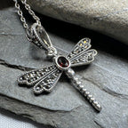 Triple Spiral Dragonfly Necklace