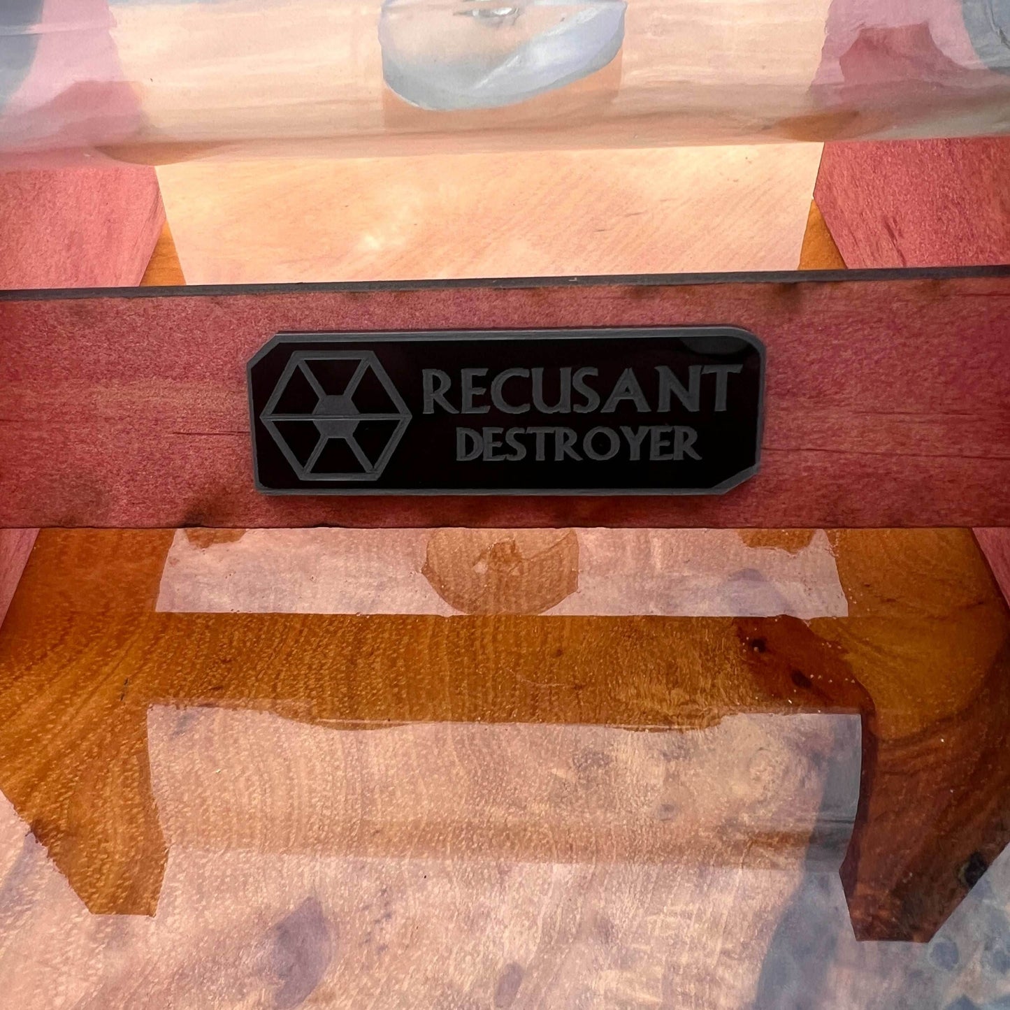 Star Wars Separatist Recusant Destroyer in a Wine Bottle - With Stand