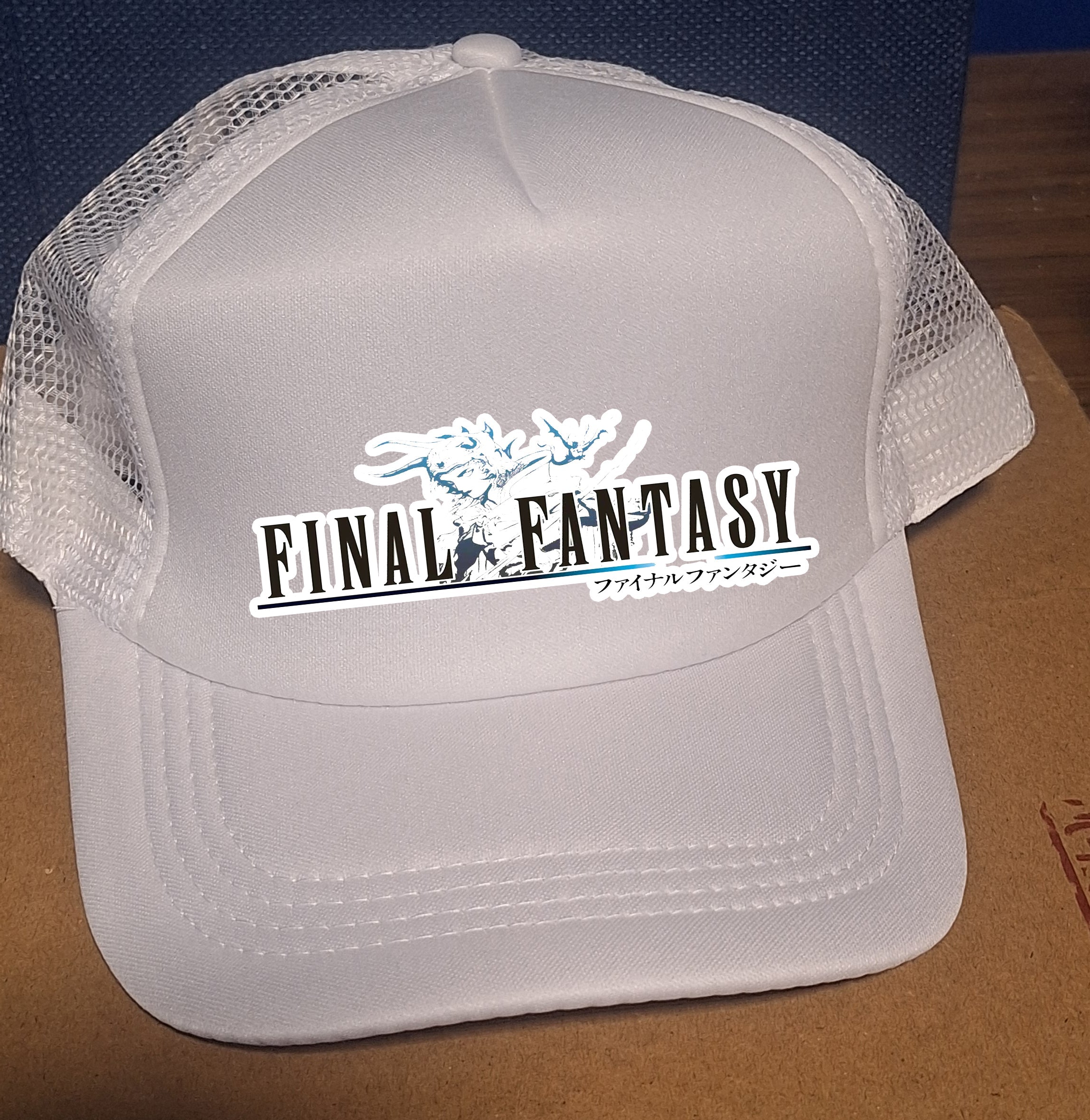 Adjustable Trucker Baseball Cap Featuring Final Fantasy Video Game Design