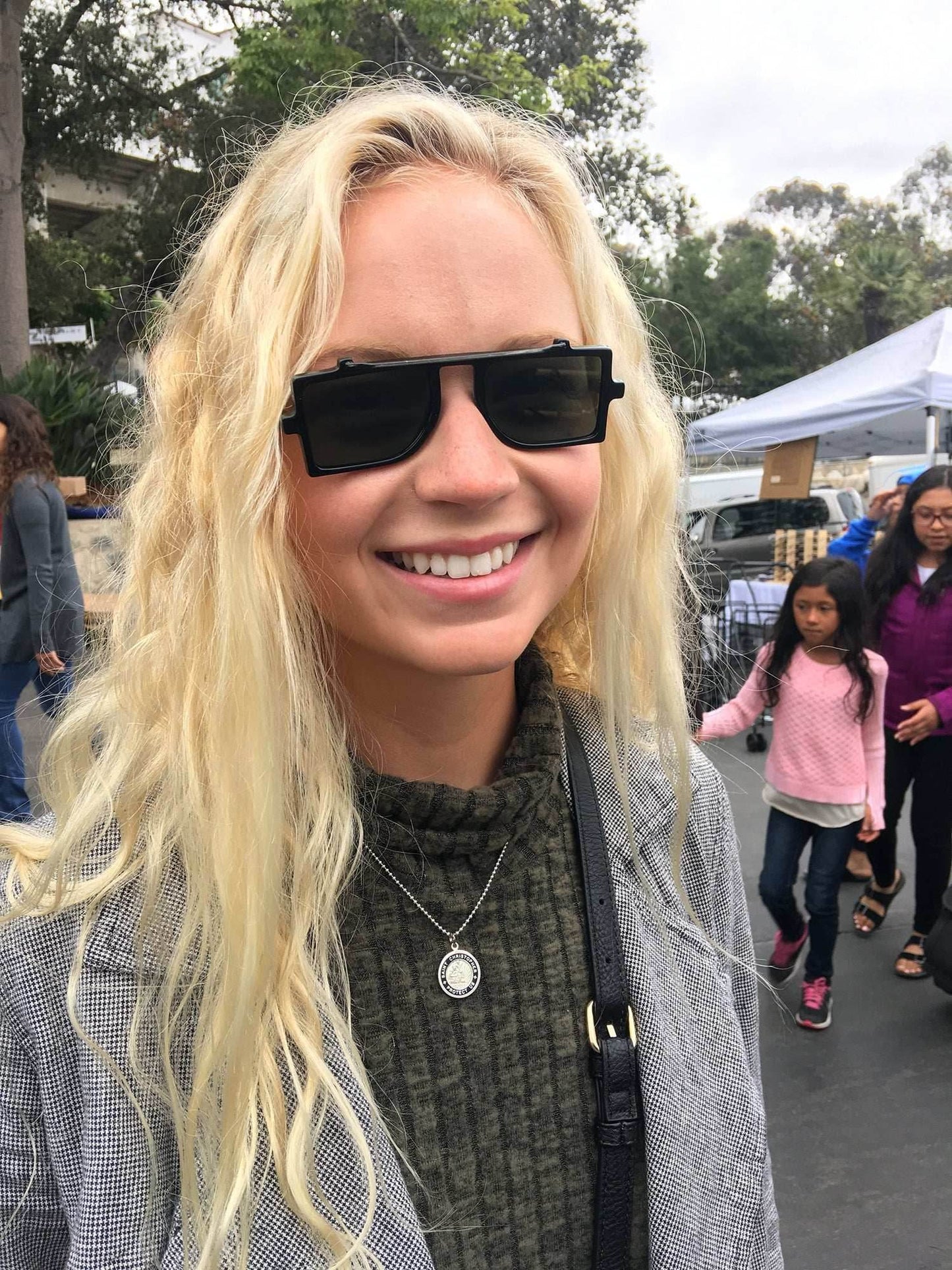 Grunge Safety Flat Lens Steampunk Vintage Sunglass - Flash - Black / Green Lens