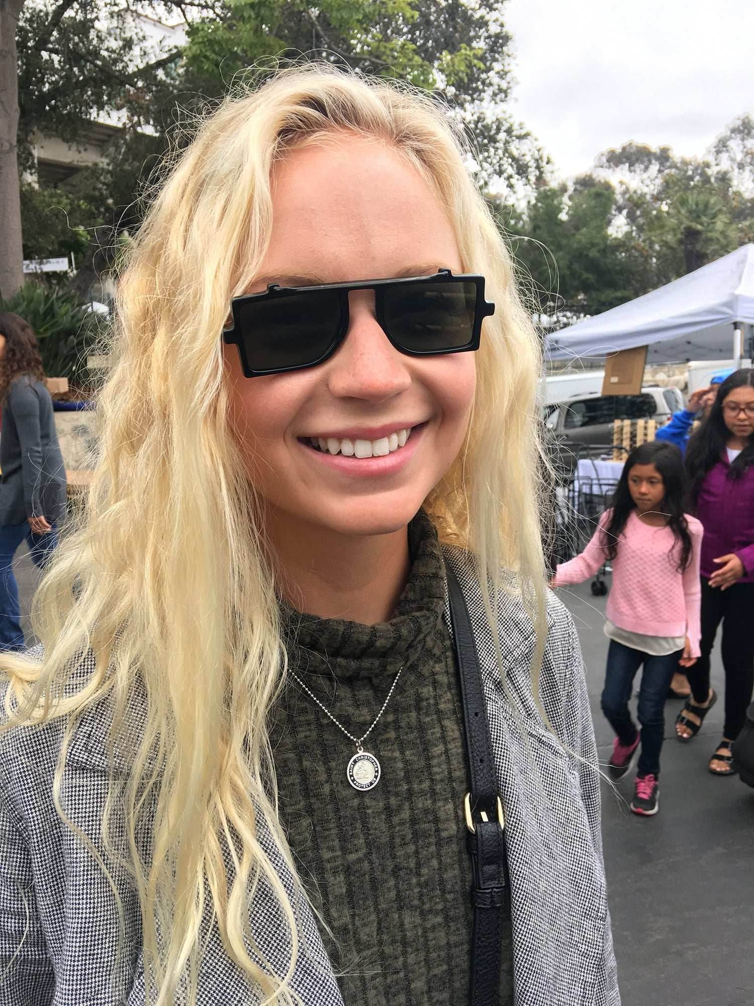 Grunge Safety Flat Lens Steampunk Vintage Sunglass - Flash - Black / Green Lens