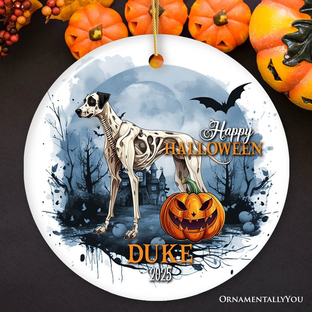 Unique Halloween Skeleton Dog Personalized Ornament, Spooky Season Breed Pet Home Decor - 