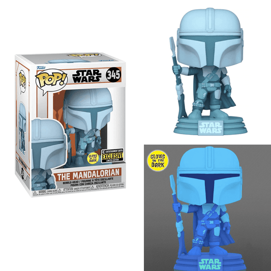 Funko POP! The Mandalorian - The Mandalorian Hologram (Glow in the Dark) Vinyl Figure #345 Entertainment Earth Exclusive - 