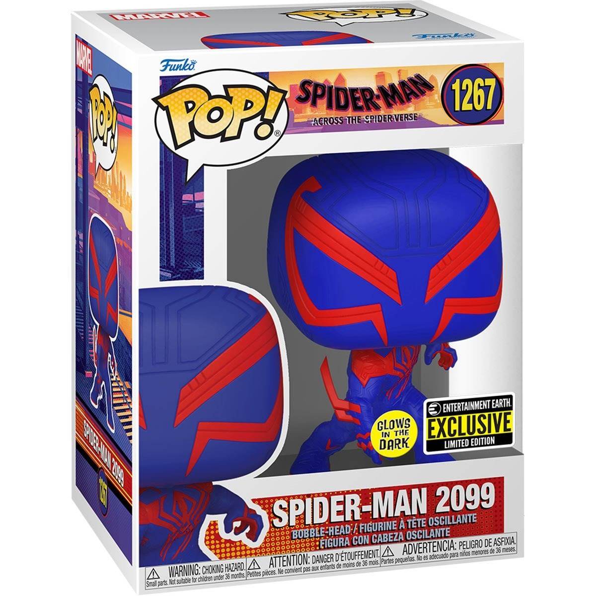 Funko Pop! Marvel Across the Spider-Verse - Spider-Man 2099 Glow-in-the-dark #1267 Entertainment Earth Exclusive - 